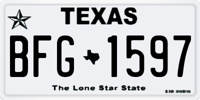 TX license plate BFG1597