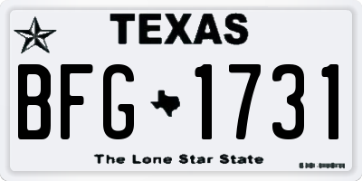 TX license plate BFG1731