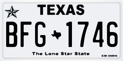 TX license plate BFG1746