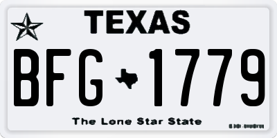 TX license plate BFG1779