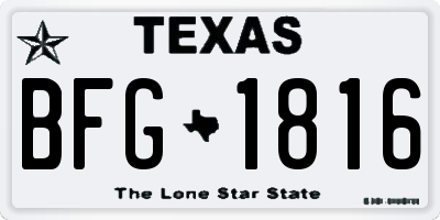 TX license plate BFG1816