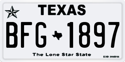 TX license plate BFG1897