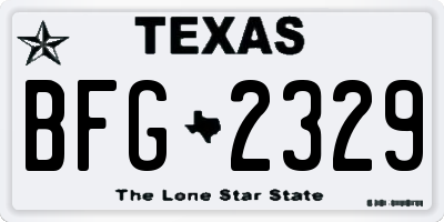 TX license plate BFG2329