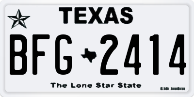 TX license plate BFG2414