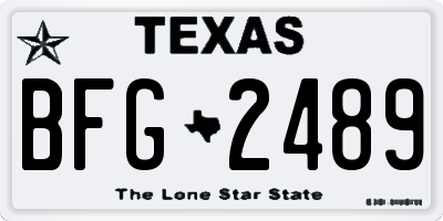 TX license plate BFG2489