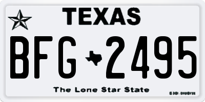 TX license plate BFG2495