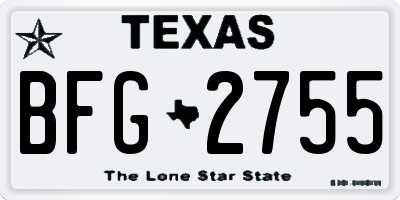 TX license plate BFG2755
