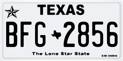 TX license plate BFG2856