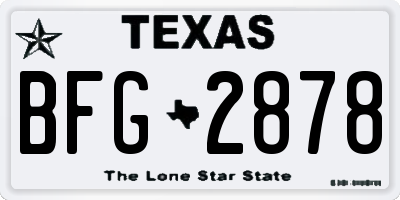 TX license plate BFG2878
