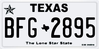 TX license plate BFG2895