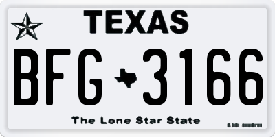 TX license plate BFG3166