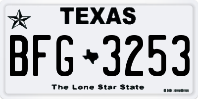 TX license plate BFG3253