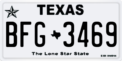 TX license plate BFG3469