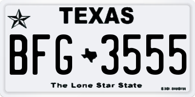 TX license plate BFG3555