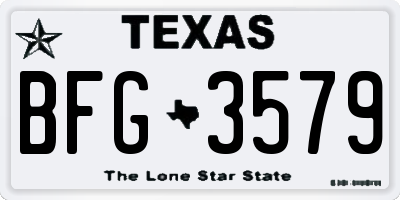 TX license plate BFG3579