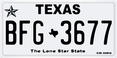 TX license plate BFG3677