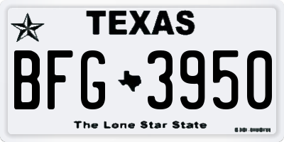 TX license plate BFG3950