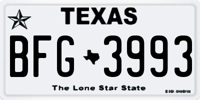 TX license plate BFG3993