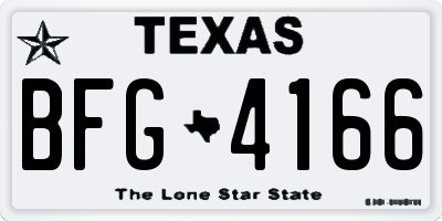 TX license plate BFG4166