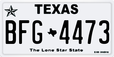 TX license plate BFG4473