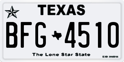 TX license plate BFG4510