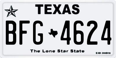 TX license plate BFG4624