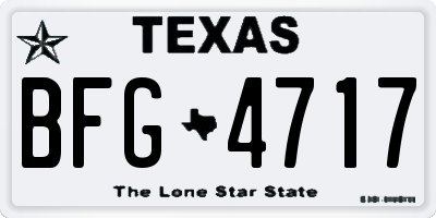 TX license plate BFG4717
