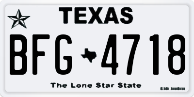 TX license plate BFG4718