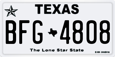 TX license plate BFG4808