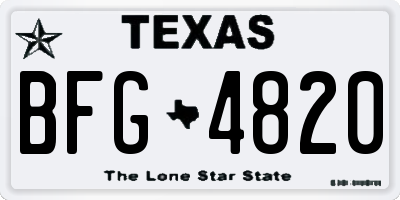 TX license plate BFG4820