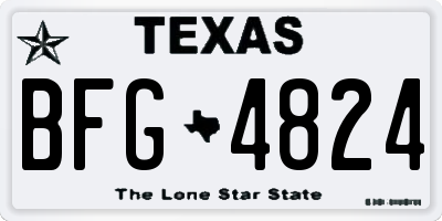 TX license plate BFG4824
