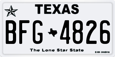 TX license plate BFG4826