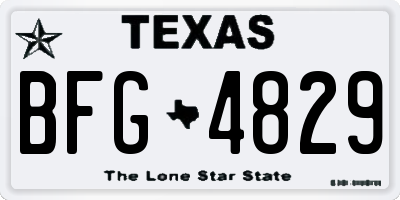 TX license plate BFG4829
