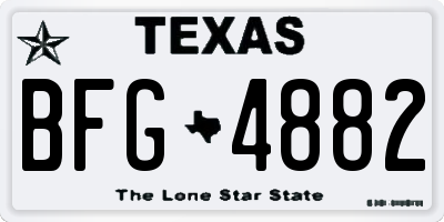 TX license plate BFG4882