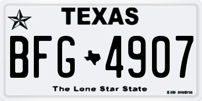 TX license plate BFG4907