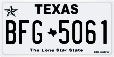 TX license plate BFG5061
