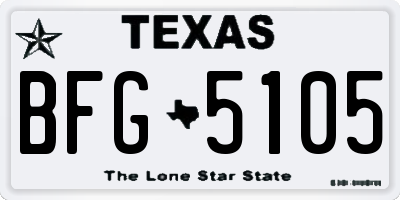 TX license plate BFG5105