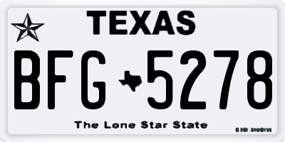 TX license plate BFG5278