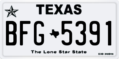 TX license plate BFG5391