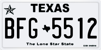 TX license plate BFG5512