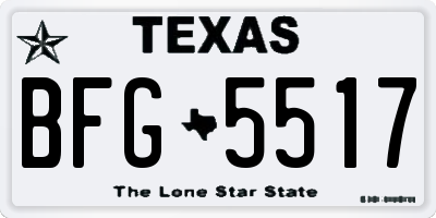 TX license plate BFG5517