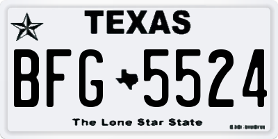 TX license plate BFG5524