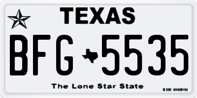 TX license plate BFG5535
