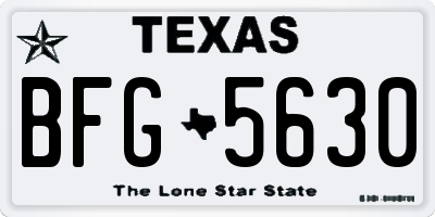 TX license plate BFG5630