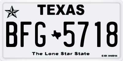 TX license plate BFG5718