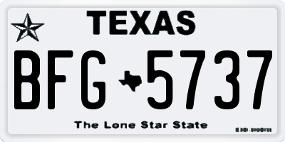 TX license plate BFG5737