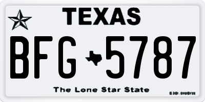 TX license plate BFG5787