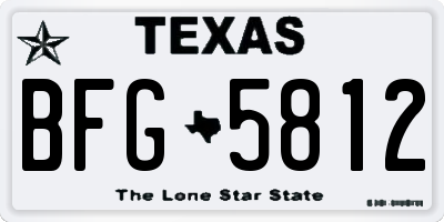 TX license plate BFG5812