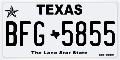 TX license plate BFG5855