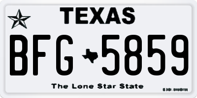 TX license plate BFG5859